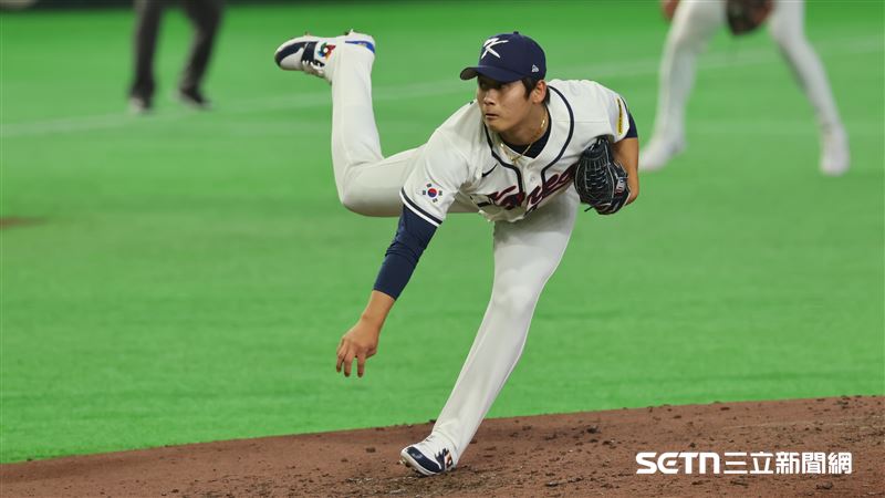 WBC捷韓戰，韓國隊投手朴英賢。（圖／特派記者劉彥池攝影）