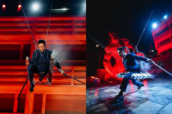 鍾培生親自吊鋼索從天而降。（圖／翻攝自臉書）