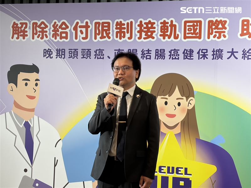 羅盛典指出，直腸結腸癌與頭頸癌皆為我國死亡負擔沉重的癌別，好發於中壯年族群且亟易發展至晚期。（圖／記者簡浩正攝影）