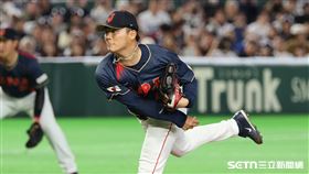 WBC日台戰，日本隊先發投手山本由伸。（圖／特派記者劉彥池攝影）