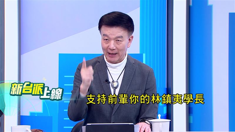 于北辰呼籲陳永康應效法現役四星上將霍守業、林鎮夷，公開表態「支持國防部提案」。（圖／新台派上線）