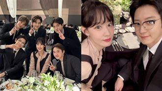 人氣男團震撼合體　全員西裝出席婚禮