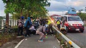 台中,車禍,腦出血,肝破裂,手術,腳踏車,機車（圖／翻攝畫面）