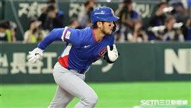 WBC台捷戰，台灣隊捕手林家正打成游擊滾地球出局。（圖／特派記者劉彥池攝影）