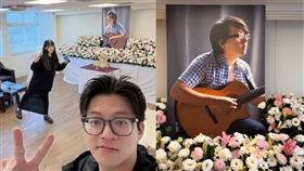 袁惟仁兒子、女兒貼出與爸爸的最後合照。（涂／翻攝自IG）