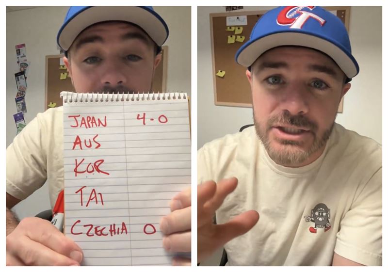 YouTube頻道「Jomboy Media」創立者歐布萊恩分析台灣晉級關鍵。（圖／翻攝自X平台@Jomboy_）