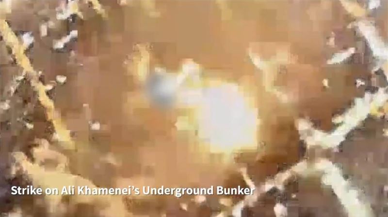 哈米尼秘密地堡遭以軍炸爛，百枚炸彈狂轟畫面曝光。（圖／翻攝自X平台 @IDF）