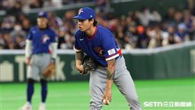 WBC台捷戰，台灣隊第2任投手林昱珉。（圖／特派記者劉彥池攝影）