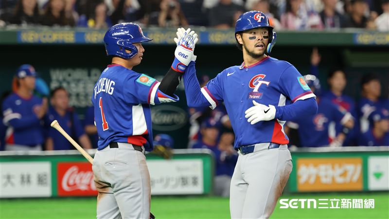 WBC台捷戰，台灣隊捕手林家正靠陳晨威的高飛犧牲打攻下分數。（圖／特派記者劉彥池攝影）