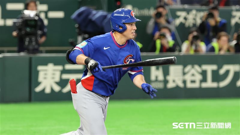 林安可打出超前比數清壘二壘安打。(圖/特派記者劉彥池攝影)