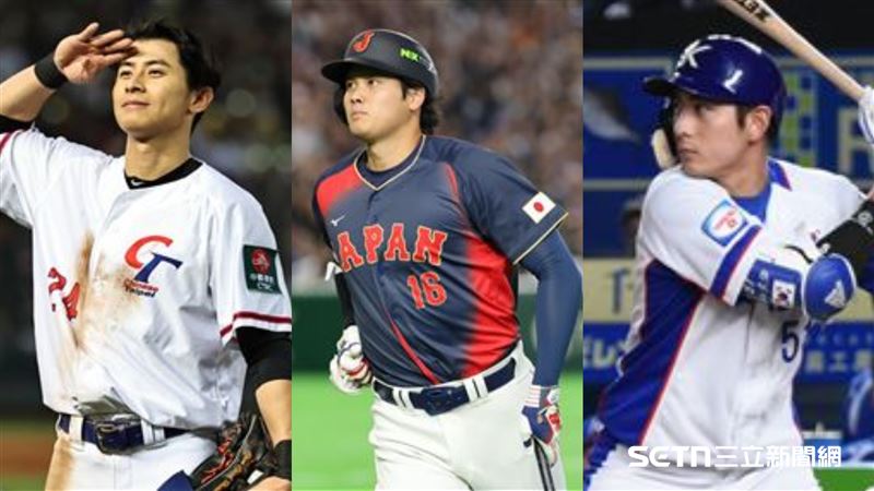 台灣隊長陳傑憲（左起）、日本隊大谷翔平、韓國隊長李政厚。（圖／記者劉彥池攝影、資料照）