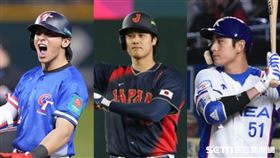 台灣隊長陳傑憲（左起）、日本隊大谷翔平、韓國隊長李政厚。（圖／棒協提供、記者劉彥池攝影、資料照）