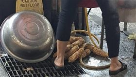 台中,北屯,烤玉米,中清路,食安,衛生,水溝蓋（圖／翻攝自爆料公社）