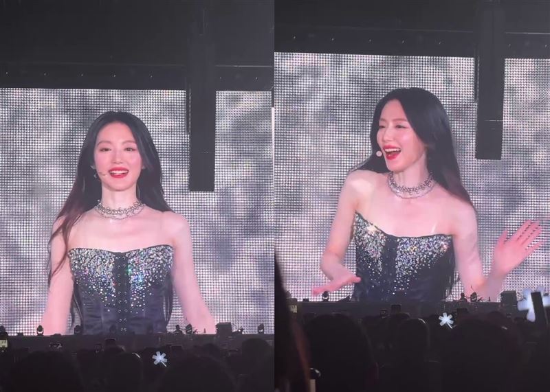 舒華當場玩起經典名場面「大家好我是誰？」，現場幾乎是尖叫喊「葉舒華！」。（組合圖／讀者提供）