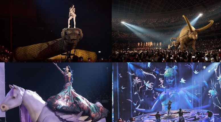 《PLEASURE》巡演中國首站7日在深圳開唱。許多到場歌迷發現，原本在台北場極具代表性的「巨型大蟒蛇」舞台機關並未出現。（圖／凌時差提供、三立資料照）