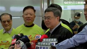 卓榮泰出席中華電信「全台集氣 最強應援在中華」公播活動前受訪 （圖／翻攝畫面）