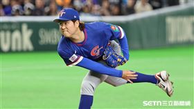 WBC台韓戰，台灣隊先發投手古林睿煬。（圖／特派記者劉彥池攝影）
