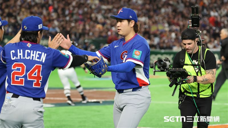 WBC台韓戰，台灣隊先發投手古林睿煬前2局讓韓國隊6上6下。（圖／特派記者劉彥池攝影）