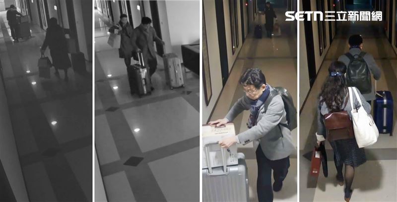 大葉大學校長方文昌遭爆疑似與不明女子回宿舍過夜，監視器畫面錄下進出詳細情況。（圖／讀者提供）