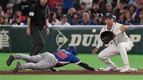 韓裔美籍球員惠特康（Shay Whitcomb，圖右）。（圖／達志／美聯社）