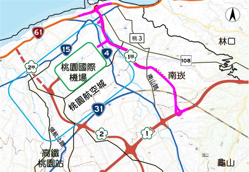 「國道1號甲線新建工程」第1標將於近期開工，整體工程預計2031年底前完工。（圖／高公局提供）