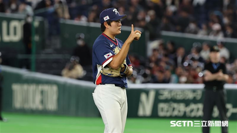 WBC韓澳戰，韓國隊第6任投手金澤延。（圖／特派記者劉彥池攝影）