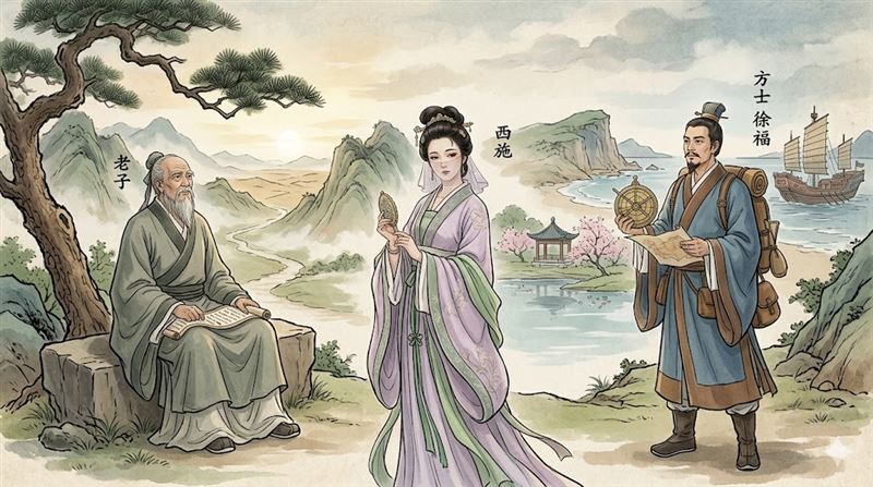 老子、西施、徐福,這3位歷史名人至今沒人找到。(示意圖/AI生成)