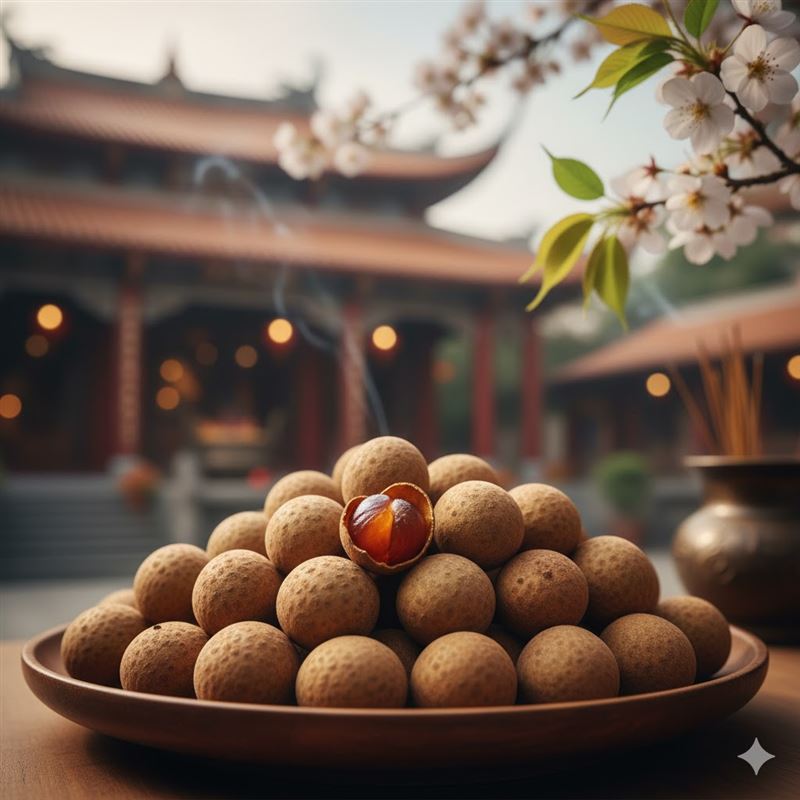 剝開龍眼乾殼象徵脫去舊霉運。(圖/ai製作)