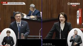 王鴻薇質詢卓榮泰時，雙方為了包機赴日一事互槓。（圖／翻攝自國會頻道） 