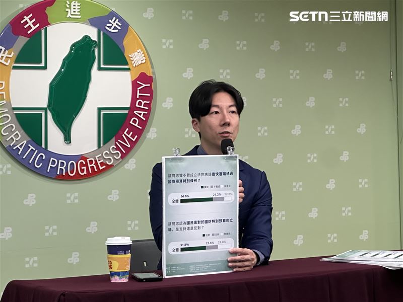 民進黨發言人吳崢召開「重大時事議題民調」記者會（圖／記者劉秀敏攝影）