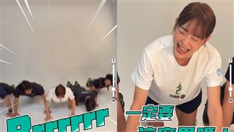 賈永婕拚了！與6消防員伏地挺身尬體力