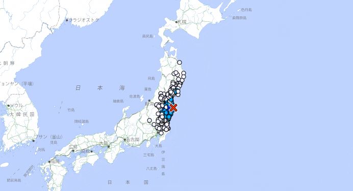 日本福島10日發生規模4.6地震。（圖／翻攝自日本氣象廳）