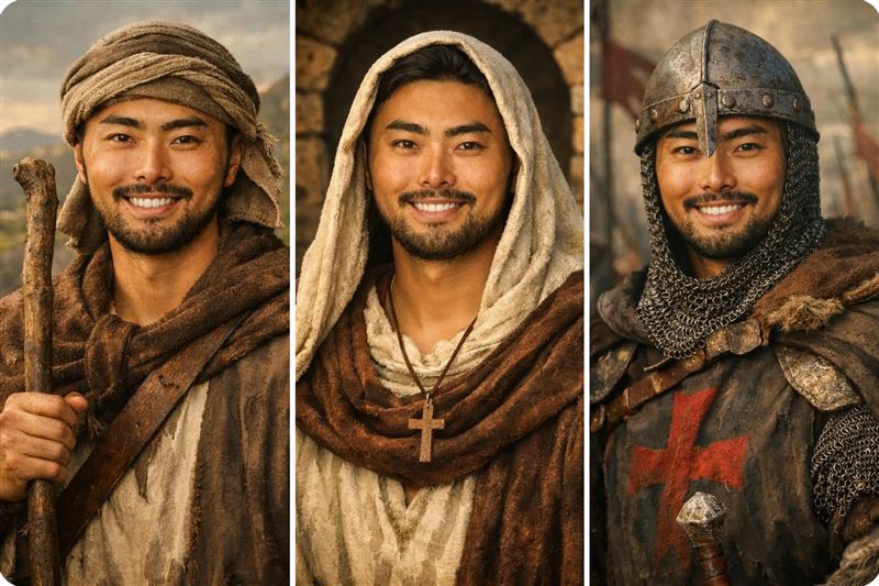 網友表示林家正有個古裝臉，紛紛合成AI圖片惡搞。（示意圖／翻攝自threads，本圖為AI製作）