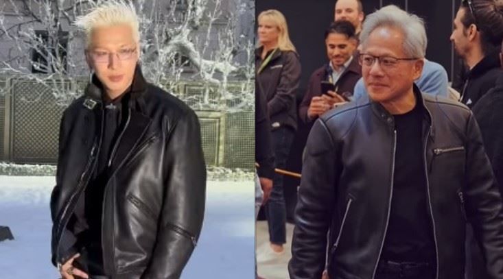 韓國天團BIGBANG成員太陽日前現身巴黎時裝周,一身黑色皮衣搭配銀白髮造型亮相,造型曝光後立刻在網路掀起討論,不少網友笑稱他看起來就像「潮版黃仁勳」。(圖/翻攝自太陽、NVIDIA IG)