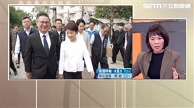 民進黨台北市議員簡舒培在三立新聞「前進新台灣」評論盧秀燕訪美。（圖／翻攝畫面）