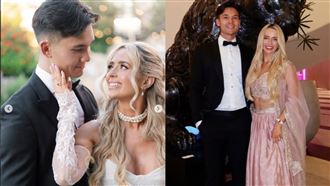 費仔透露，與愛妻漢娜在一個萬聖節派對認識後，才開始慢慢變熟交往。（圖／翻攝自漢娜IG）

