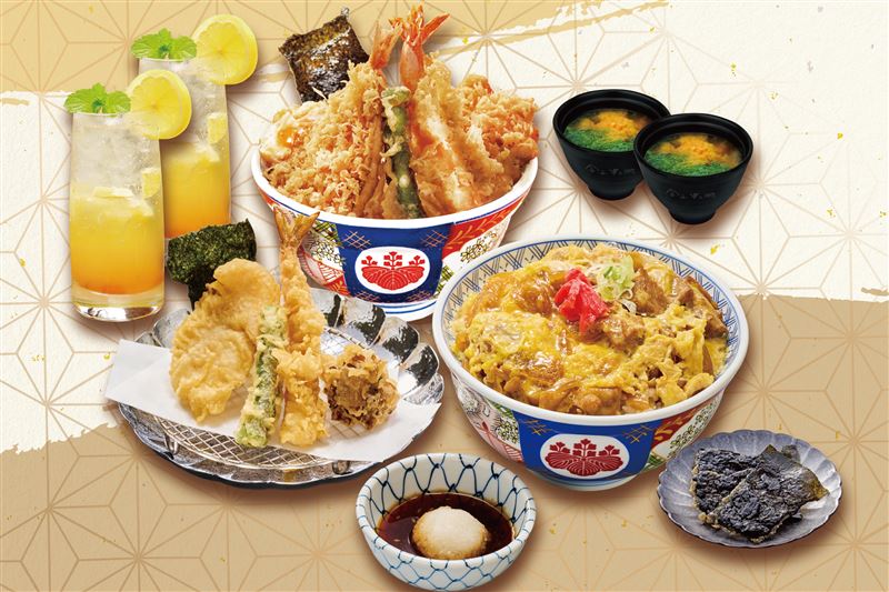 金子半之助雙人套餐「極.親子丼」搭配經典「上天丼」只要999元。(圖/香繼光集團提供)