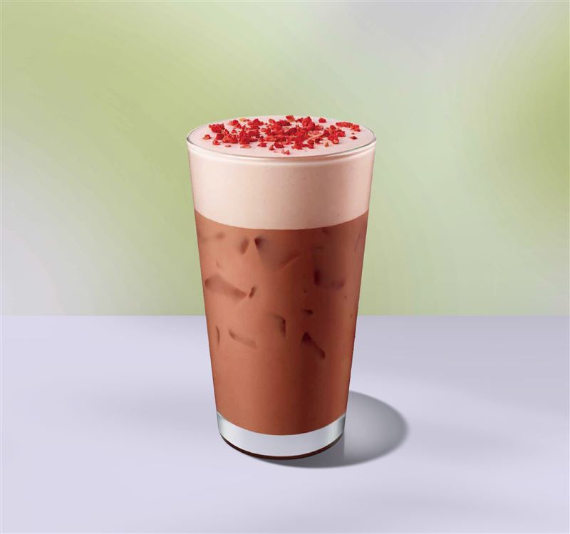 覆盆莓風味可可燕麥那堤。(圖/品牌業者提供)