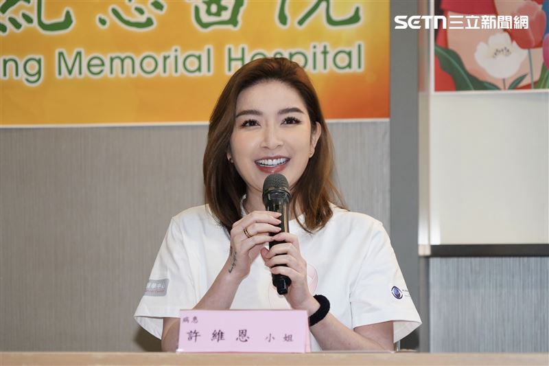 許維恩宣布罹癌之後首度現身長庚醫院記者會。（圖／記者趙于瑩攝影）