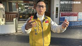 游智彬做完筆錄後受訪時向媒體記者致歉。（圖／記者楊忠翰攝影）