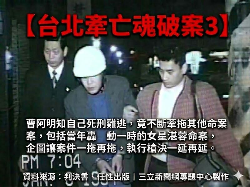 殺女童兇手曹阿明非常狡猾，自知難逃死罪，竟然瞎扯殺女星湛蓉等多起案，攪亂檢警辦案進度試圖拖延死期。（圖／三立新聞資料照、AI 製作）