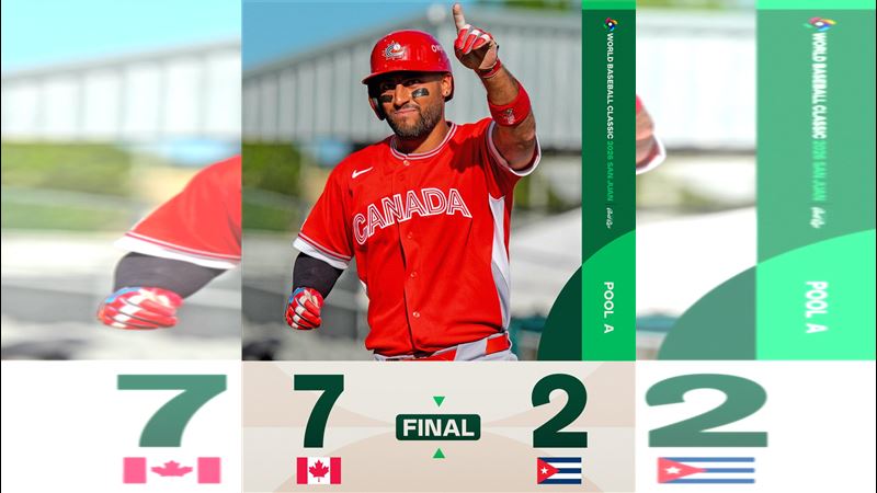 經典賽預賽加拿大7:2擊敗古巴。(圖/翻攝自WBC X)