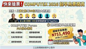 COMPUTEX 2026將在台北盛大登場！論壇首度匯聚30位全球領袖，拆解機器人與實體AI等六大核心布局。3月20日前購票享超早鳥價NT$1,490，現省2,500元再享90天回看。與大神共探未來，手刀卡位別等票賣完！（AI製圖）