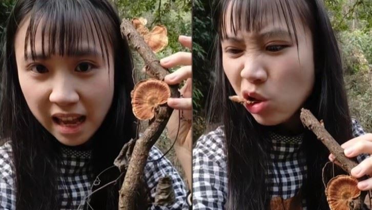小華紫也強調,影片中出現的「試吃」其實只是輕嚐後立即吐出,並不會吞嚥,若遇到不熟悉的植物則完全不會觸碰,以確保安全。(圖/翻攝自小華紫抖音)