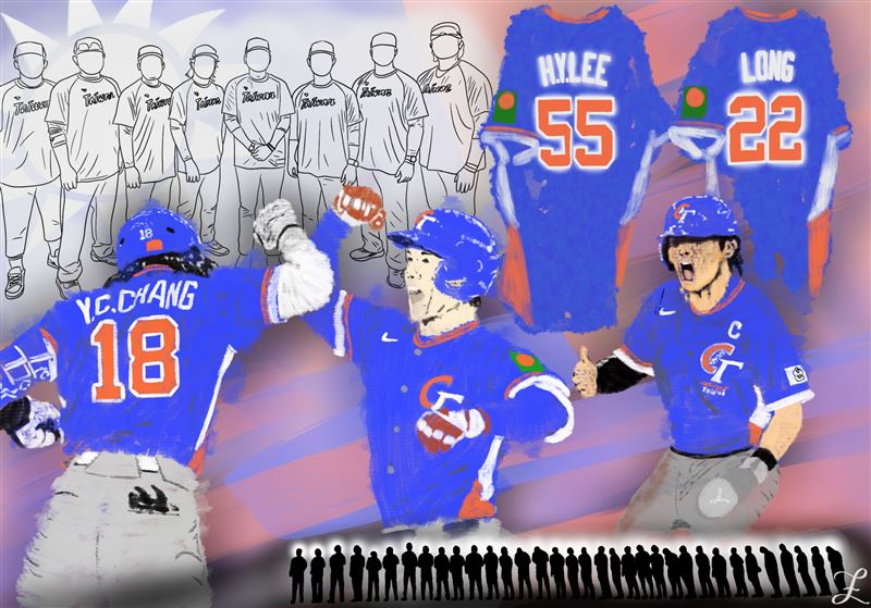 莊陳仲敖PO新作品,並寫下「把2026WBC的回憶放進畫裡!」(圖/翻攝自莊陳仲敖 Threads)