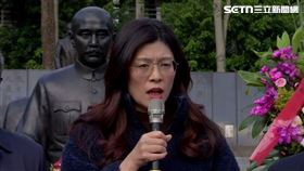 國民黨主席鄭麗文前往國父紀念館中山文化園區中山碑林向銅像獻花致敬。（圖／翻攝畫面）