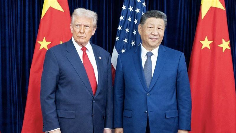 川普和習近平於去年在韓國會面後，曾承諾於今年訪北京，將於三月底訪中。（圖／翻攝自X平台 @cryptogoos）