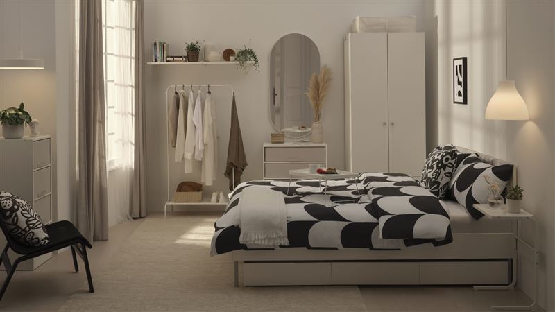 BRUKSVARA雙人床框。（圖／品牌業者提供）