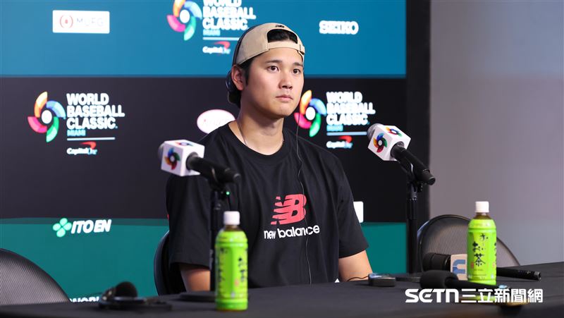 WBC複賽，大谷翔平練習後出席記者會。（圖／特派記者劉彥池攝影）