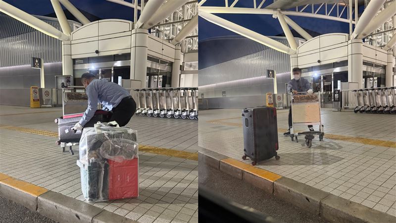 下車時日本司機還主動幫蔡阿嘎搬行李。(圖/翻攝自蔡阿嘎Threads)